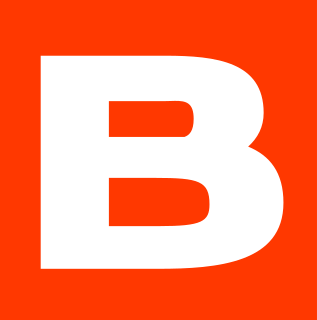 B in an orange square