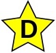 D in a yellow star