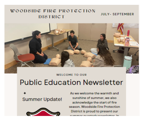 Screenshot of Newsletter Cover for Summer Update